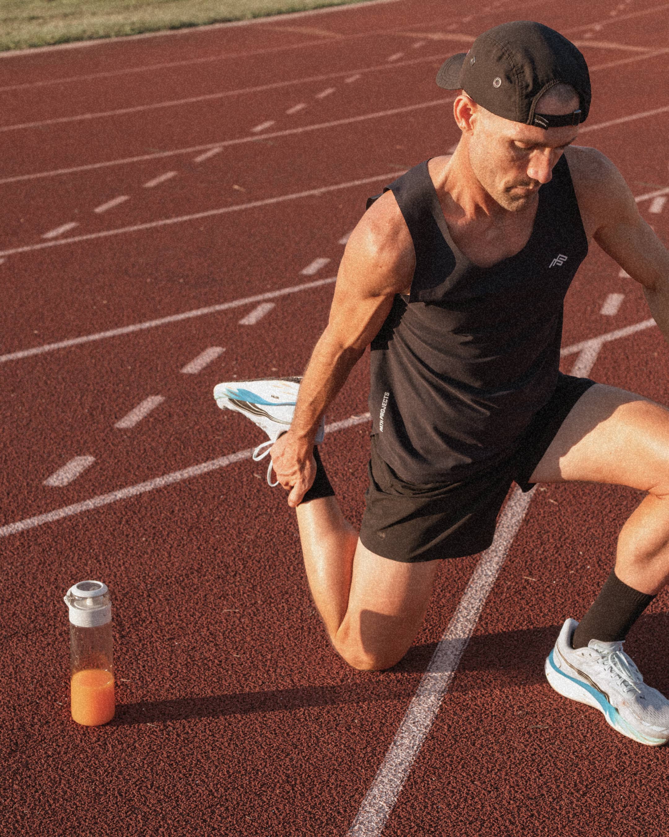 Zach Bitter stretching